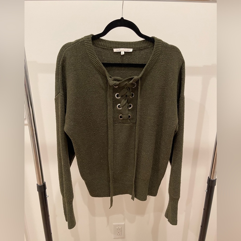 Endless Rose Lace Up Sweater